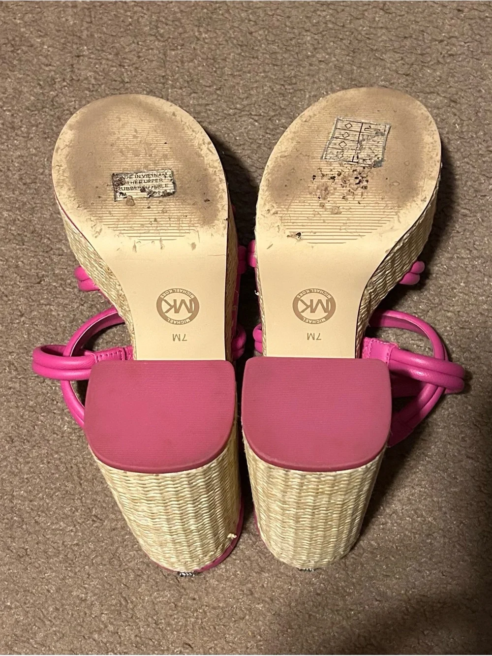 Michael Kors Corrine Slip On Strappy Espadrille Platform Sandals